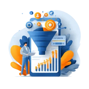 Home 1 - - a modern flat vector illustration of lead generati Photoroom