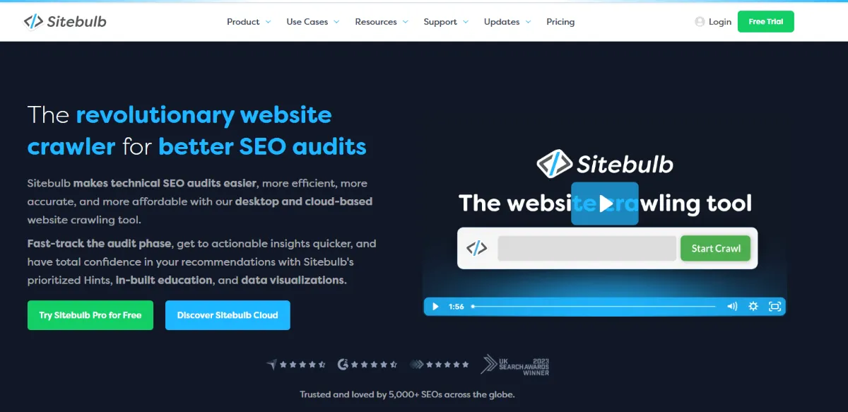 Sitebulb seo audit tools dashboard